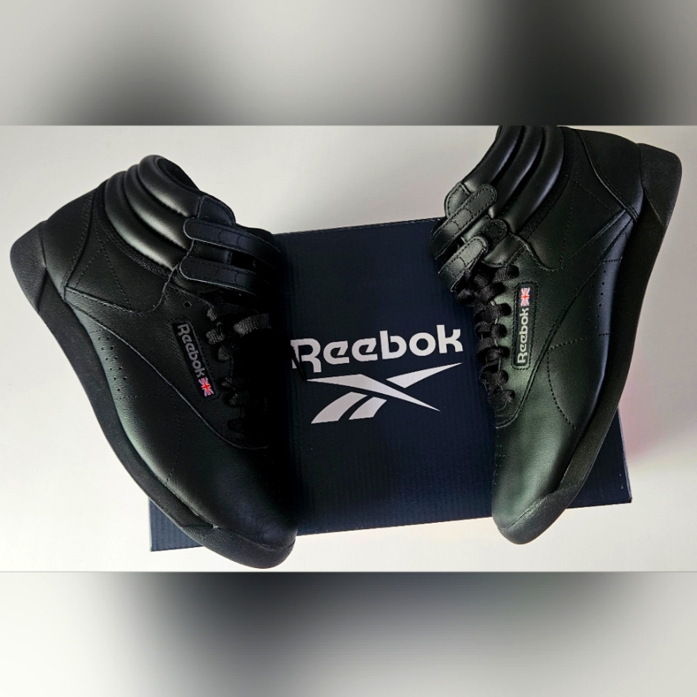 Reebok Freestyle Hi High-Top Sneaker - Women's- Medium Width- Black- Size 9